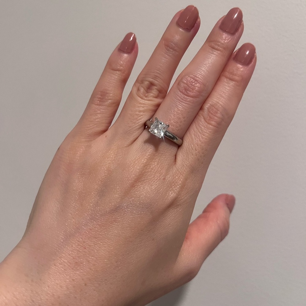 NEW Diamonique Princess Engagement Diamond Ring